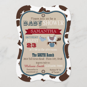Cowboy Bandanna Jumper Baby Shower Invitation