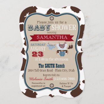Cowboy Bandanna Jumper Baby Shower Invitation by NouDesigns at Zazzle