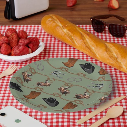 Cowboy Barn Party Paper Plates