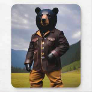 Cowboy bear mouse pad