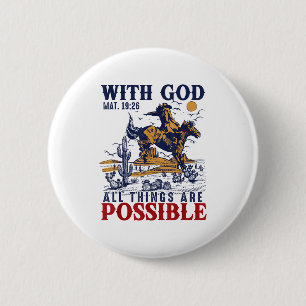 Cowboy Bible Scripture Verse Western Jesus For Men Button