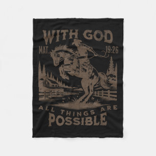 Cowboy Bible Scripture Verse Western Jesus For Men Fleece Blanket