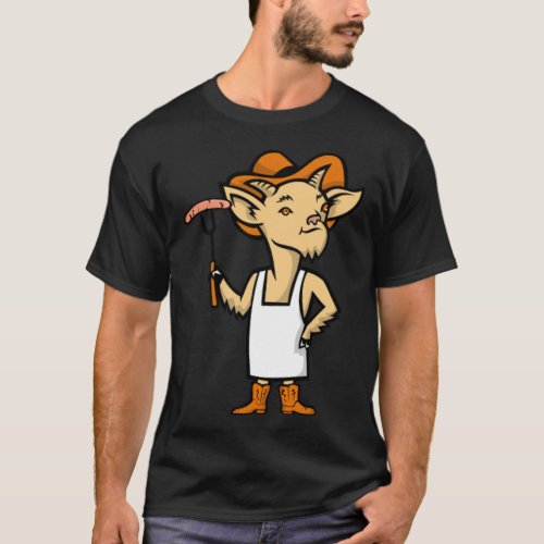 Cowboy Billy Goat Barbecue Chef Mascot bakery 8th  T_Shirt