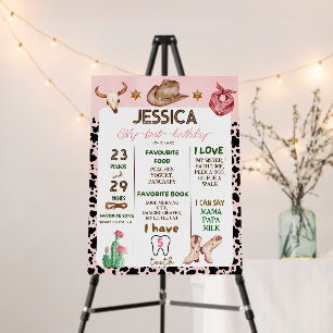 Cowboy Birthday 1st Rodeo Birthday Party Foam Board