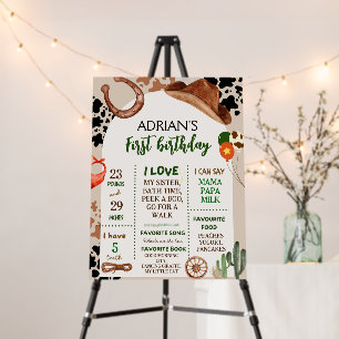 Cowboy Birthday 1st Rodeo Birthday Party Foam Board