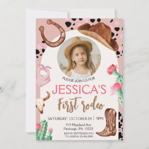 Cowboy Birthday 1st Rodeo Birthday Party Invitation