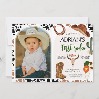 Cowboy Birthday 1st Rodeo Birthday Party Invitation