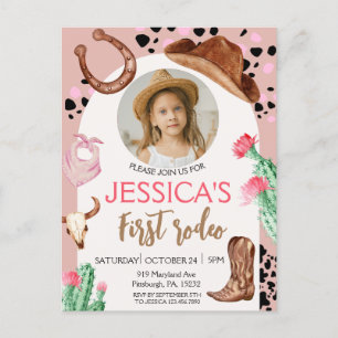 Cowboy Birthday 1st Rodeo Birthday Party Postcard