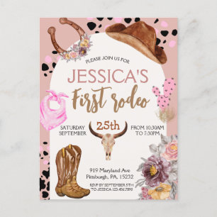 Cowboy Birthday 1st Rodeo Birthday Party Postcard