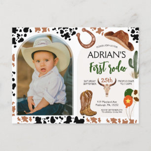 Cowboy Birthday 1st Rodeo Birthday Party Postcard