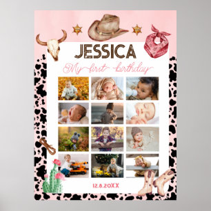 Cowboy Birthday 1st Rodeo Birthday Party Poster