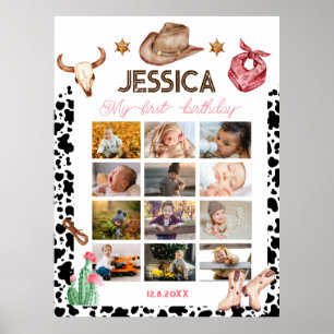 Cowboy Birthday 1st Rodeo Birthday Party Poster