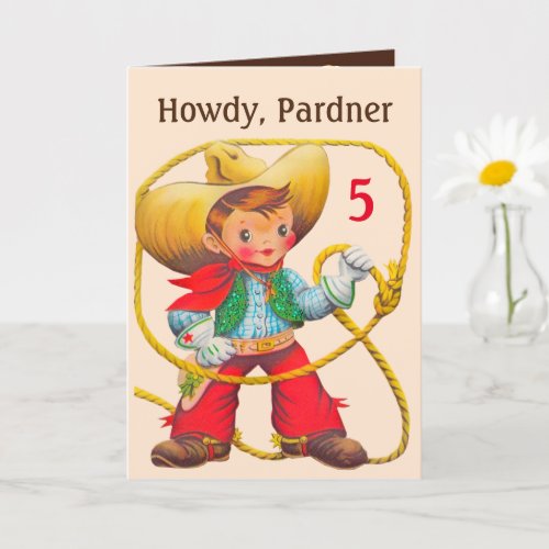Cowboy Birthday Add Age and Name Custom Card