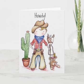 Cowboy Birthday Card by SarahLoCascioDesigns at Zazzle