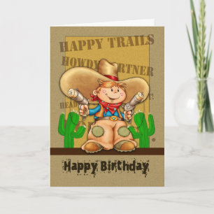 Cowboy Birthday Card - Rootin' Tootin' Birthday