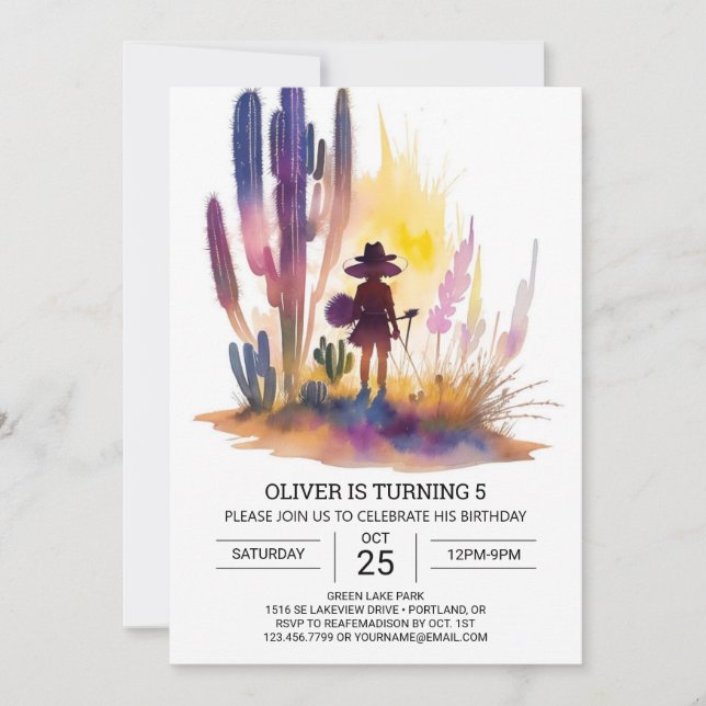 Cowboy Birthday Custom Online Invitation (Front)