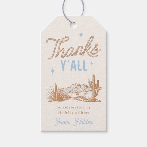 Cowboy Birthday Favor Tags