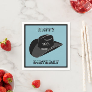Cowboy birthday hat napkins