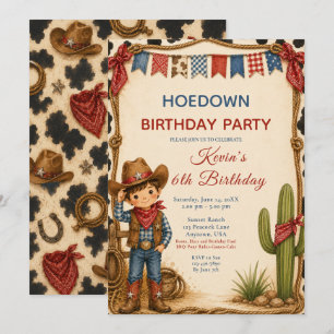 Cowboy Birthday Hoedown Party Invitation