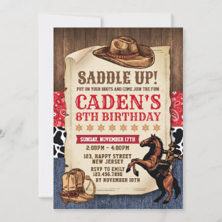 Cowboy Birthday Invitation