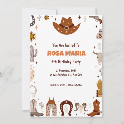 Cowboy Birthday Invitation