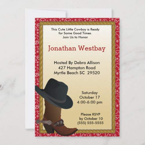 Cowboy Birthday Invitation