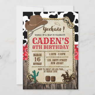 Cowboy Birthday Invitation