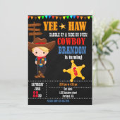 Cowboy birthday invitation Country Western Ranch (Standing Front)