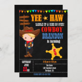 Cowboy birthday invitation Country Western Ranch (Front/Back)