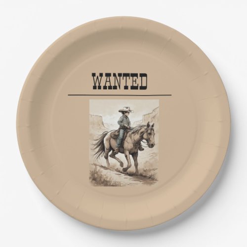 Cowboy Birthday Invitation _ Riding Cowboy Paper Plates