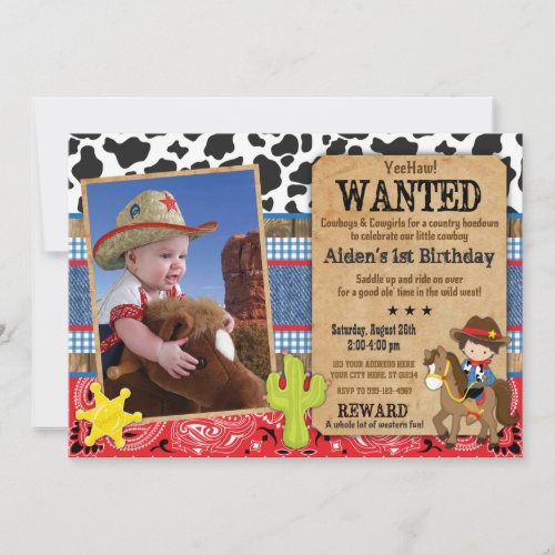 Cowboy Birthday Invitation_Wanted Western Theme Invitation