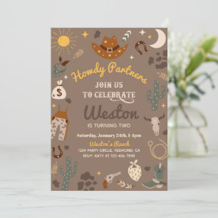 Cowboy Birthday Invitation Western Invitation