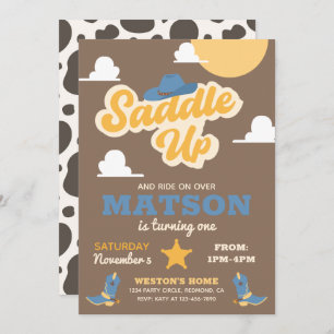 Cowboy Birthday Invitation Western Invitation