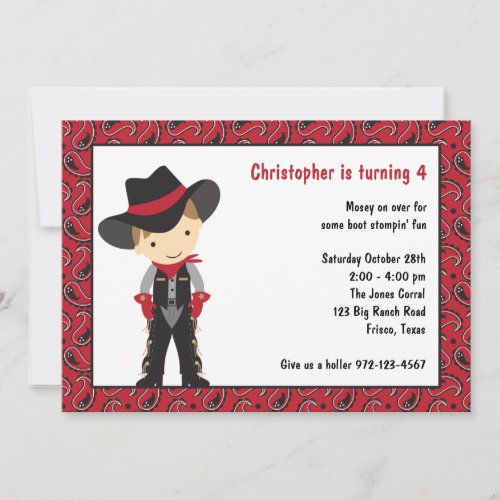 Cowboy Birthday Invitations