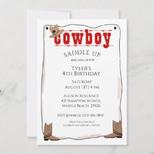Cowboy Birthday Invitations