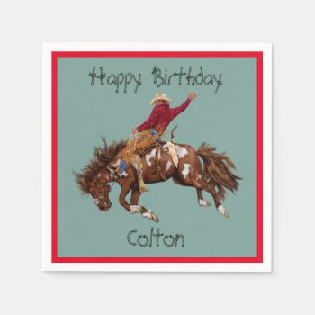 Cowboy Birthday  Napkins by stickywicket at Zazzle