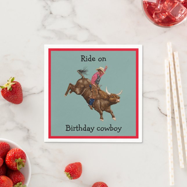 Cowboy birthday  napkins (Insitu)