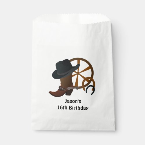 Cowboy Birthday Party Favor Bag