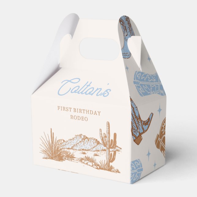 Cowboy Birthday Party Favor Boxes (Front Side)