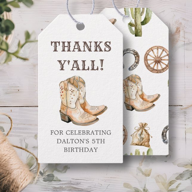 Cowboy Birthday Party Favor Tags (Creator Uploaded)