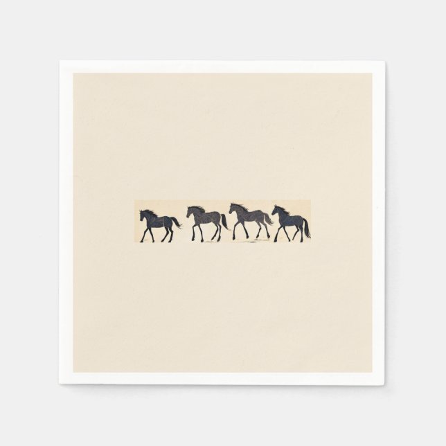 Cowboy Birthday Party - Horse Napkins (Front)