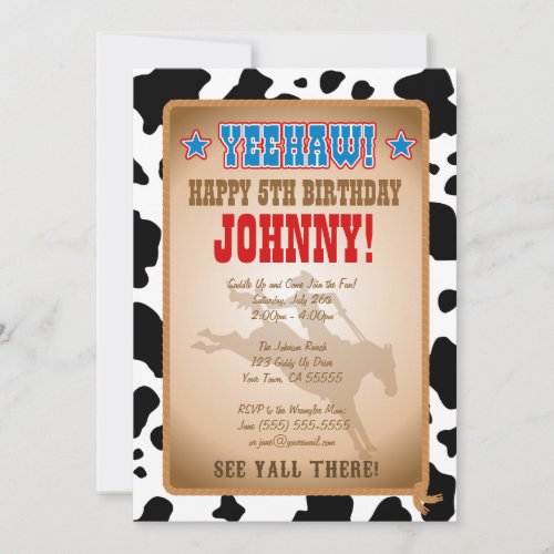Cowboy Birthday Party Invitation
