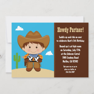 Cowboy Birthday Party Invitation