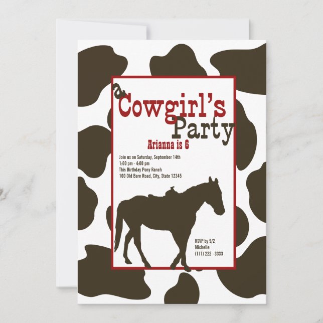 Cowboy Birthday Party Invitation (Front)