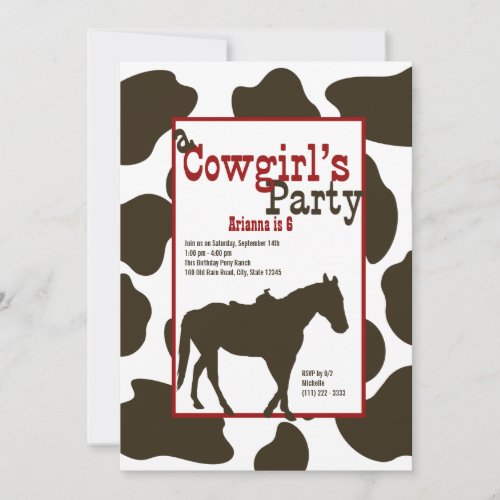 Cowboy Birthday Party Personalized Invites