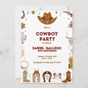 Cowboy Birthday Party Invitation