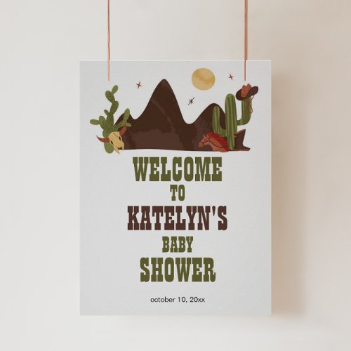 Cowboy Birthday Party or Baby Shower Welcome Sign