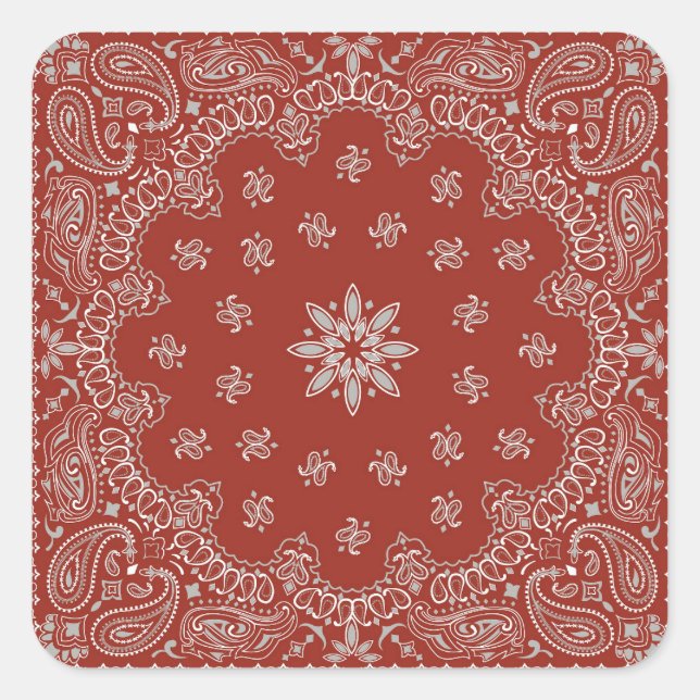 Cowboy Birthday Party Red Bandana Square Sticker (Front)