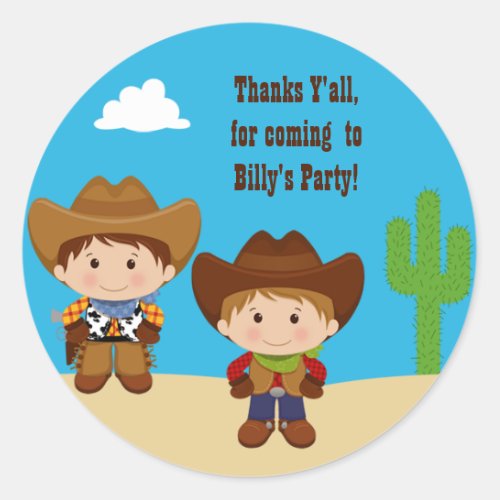 Cowboy Birthday Party Sticker