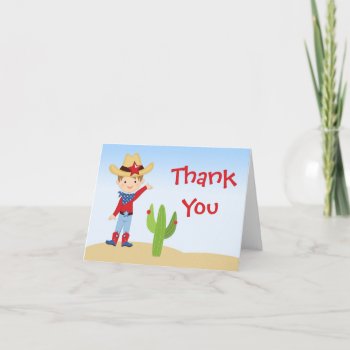 Cowboy Birthday Party Thank You Card by eventfulcards at Zazzle